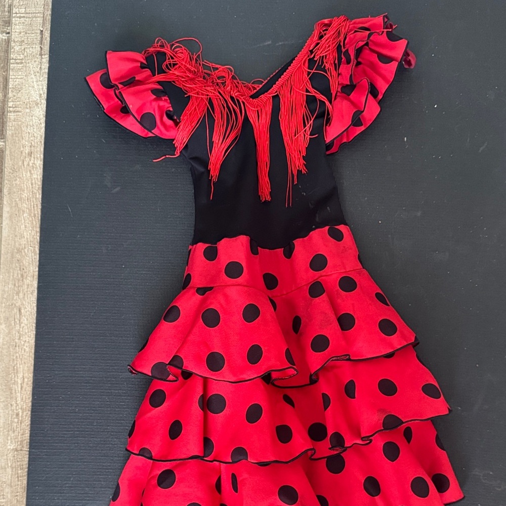 Red and Black Polka Dot Flamenco Dress
